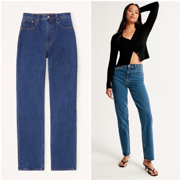 Abercrombie & Fitch 90s Straight Jean Ultra High Rise size 30/10 Reg - Picture 2 of 14